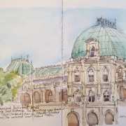 Queensland Parliament House_ink and watercolour_carolleebeckx.com