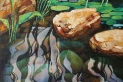 Pond reflections - oil on linen 605mm x 605mm