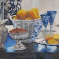 Blue Porcelain and oranges - oil on canvas - 500mm x 1115mm