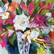 Cilla's Flowers_oil on canvas_carolleebeckx.com